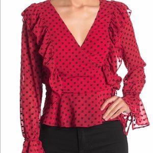 One One Six Red Large Blouse NWT size Large